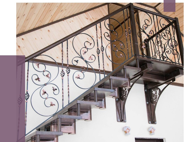 Кованые лестницы в Городце от 78959 руб. под ключ