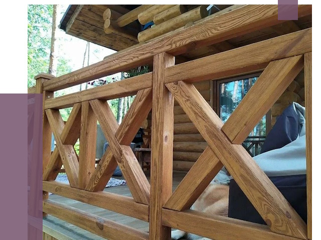 Деревянные перила под ключ в Городце от 7592 руб. 