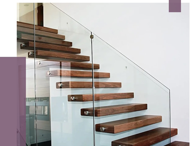 Стеклянные перила для лестницы в Городце от 14678 руб.