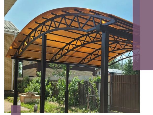 Изготовление навесов под ключ в Городце из качественных материалов