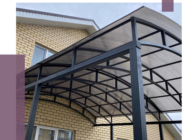 Монтаж козырьков в Городце от 11388 руб. | ПРОЛЁТ-Грд