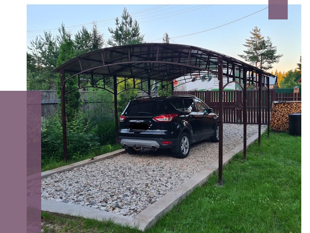 Навесы для автомобиля в Городце от 13008 руб.  | ПРОЛЁТ-Грд