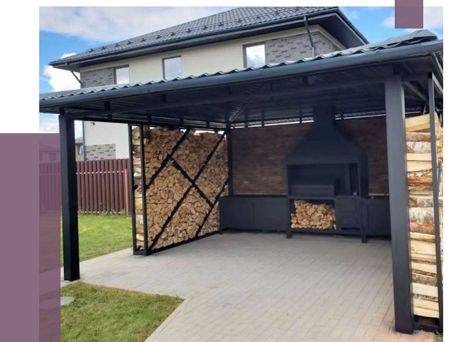 Навесы для барбекю в Городце от 12603 руб. под ключ | ПРОЛЁТ-Грд