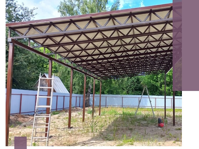 Односкатные навесы под ключ в Городце — изготовление и монтаж