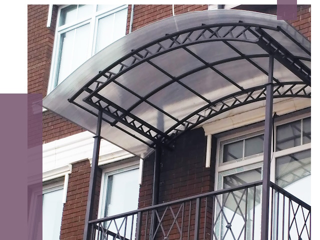 Козырьки над балконом в Городце от 8554 руб.  | ПРОЛЁТ-Грд