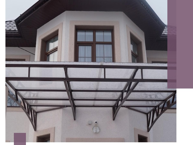 Козырьки из поликарбоната под ключ в Городце