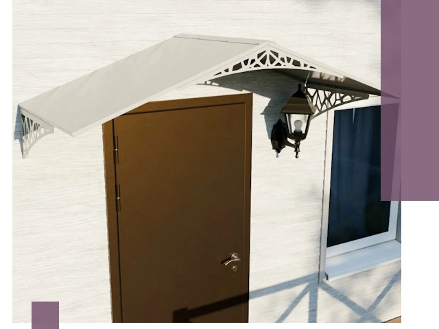 Металлические козырьки на входы и террасы в Городце