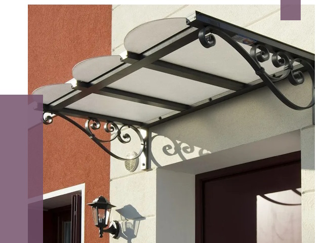 Односкатные козырьки в Городце от 8301 руб.  | ПРОЛЁТ-Грд