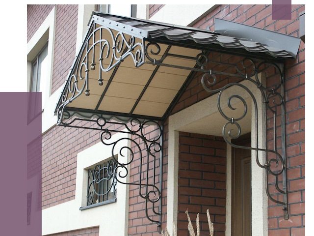 Двускатные козырьки в Городце под ключ от 12654 руб.