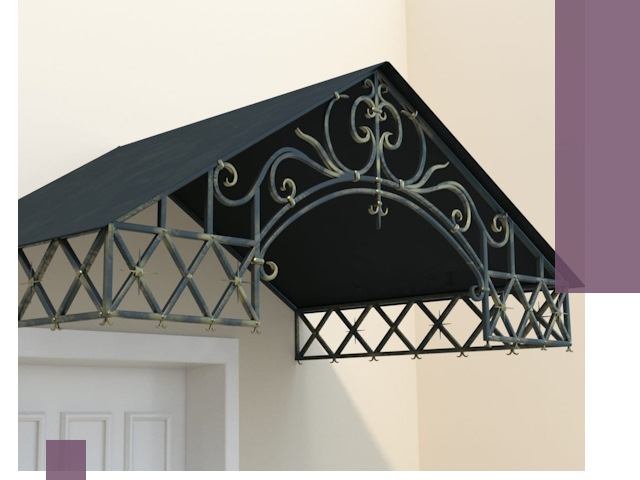 Двускатные металлические козырьки под ключ в Городце