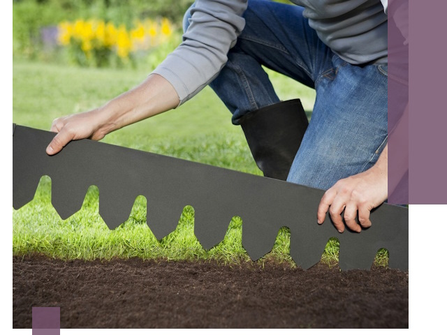 Металлические бордюры для газона в Городце — изготовление и монтаж